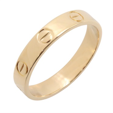 CARTIER Mini Love Ring 18KYG Yellow Gold Used women US size 6.25 #53
