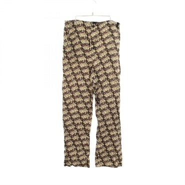 FENDI All-over pattern Button fly long Pants #48 silk Khaki Multicolor Used mens