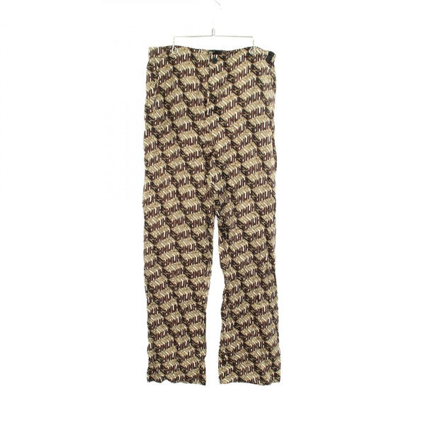 FENDI All-over pattern Button fly long Pants #48 silk Khaki Multicolor Used mens