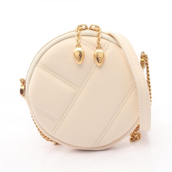 BVLGARI Serpenti Cabochon Mini Pochette Shoulder Crossbody Bag leather Used