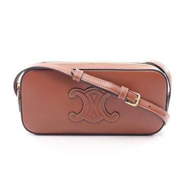 CELINE Mini Camera Cuir Triomphe Shoulder Handbag 10J583DR8 leather Brown Used