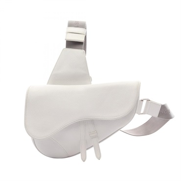 Christian Dior Saddle Waist Belt Crosbody Bag leather White Used mens