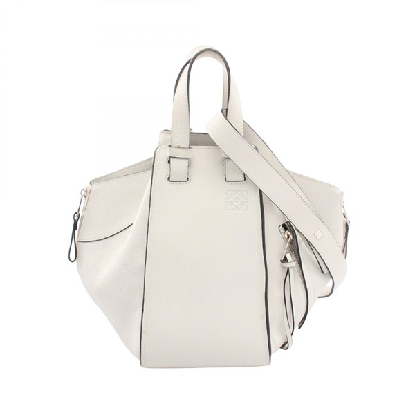 LOEWE HAMMOCK SMALL 2-Way Shoulder Handbag leather White Used Women