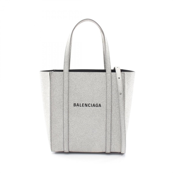BALENCIAGA EVERYDAY XXS Everyday 2WAY Shoulder Tote Bag leather Silver Used