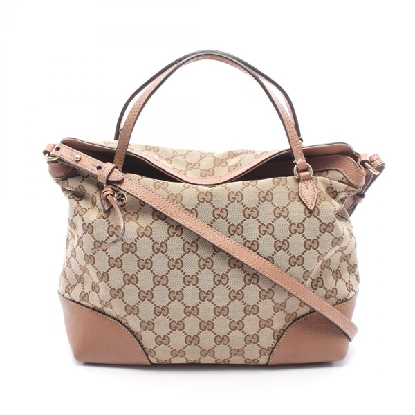 GUCCI Bree Guccissima 2WAY Shoulder Handbag 353120 canvas leather Beige Brown