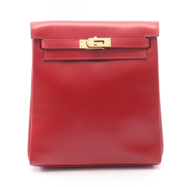 HERMES Kelly a dos PM Rucksack Backpack C Box calf leather Rouge vif Used GHW