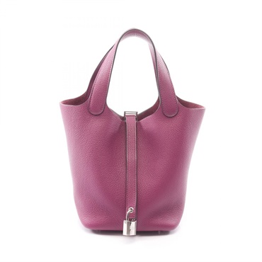 HERMES Picotin Lock PM tote Handbag D 073597CK Taurillon Maurice Anemone SHW