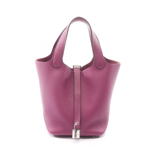 HERMES Picotin Lock PM tote Handbag D 073597CK Taurillon Maurice Anemone SHW