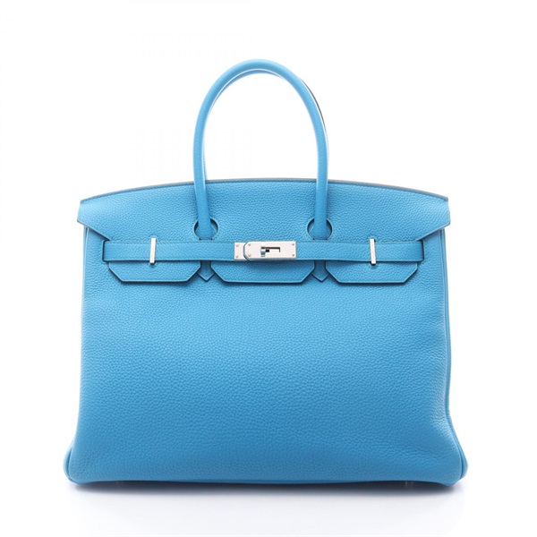 HERMES Birkin 35 Handbag A 071859CK Togo leather Blue zanzibar Malachite SHW