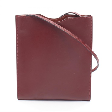 HERMES Onimetu Shoulder Bag 310043M Box calf leather Bordeaux Rouge H Used G
