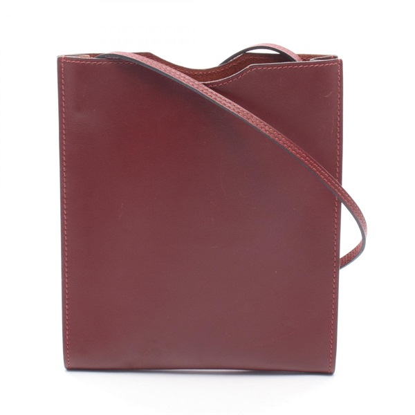 HERMES Onimetu Shoulder Bag 310043M Box calf leather Bordeaux Rouge H Used G