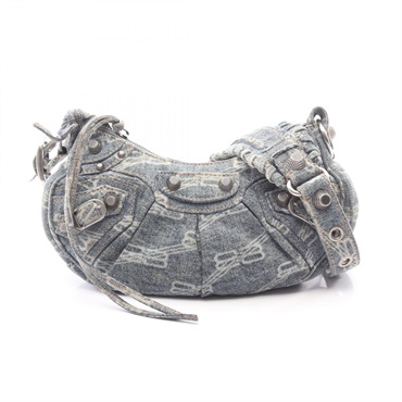 BALENCIAGA LE CAGOLE XS Shoulder Bag 6713094716 denim Blue Used Women