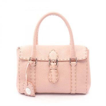 FENDI Selleria Mini Linda Handbag 8BR486NDU leather Pink Used Women