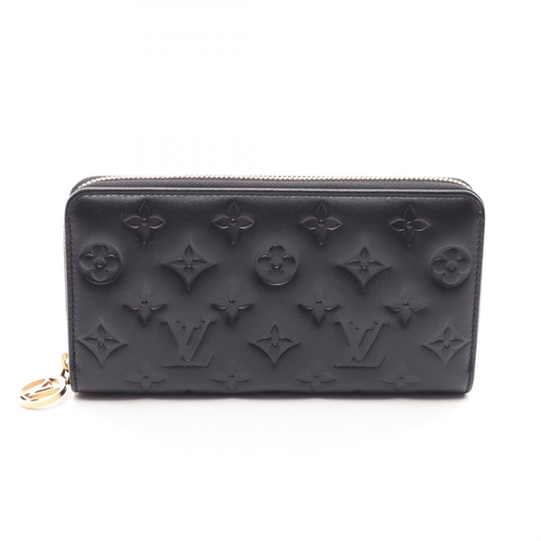 LOUIS VUITTON Zippy Wallet Coussin Around long purse M81510 Monogram Emboss Noir