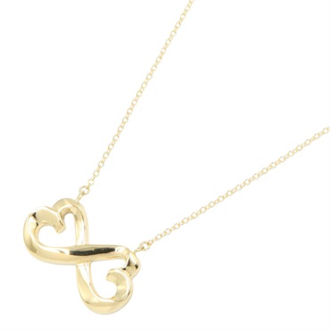 TIFFANY＆CO Double Loving Heart Necklace Pendant 18KYG Yellow Gold Used Women