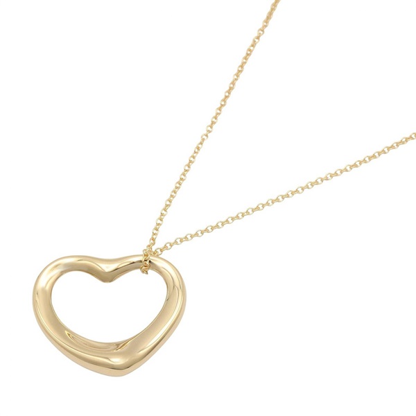 TIFFANY＆CO Open Heart Necklace Pendant 18KYG Yellow Gold Used Women