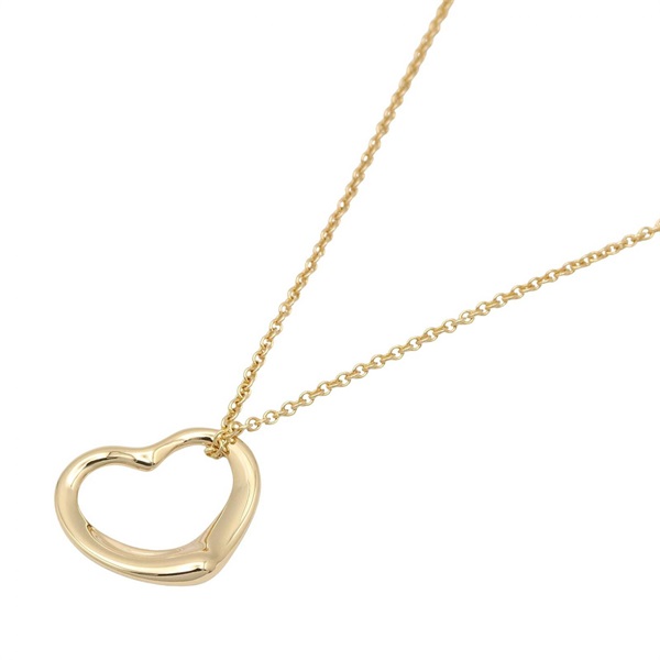 TIFFANY＆CO Open Heart Necklace Pendant 18KYG Yellow Gold Used Women
