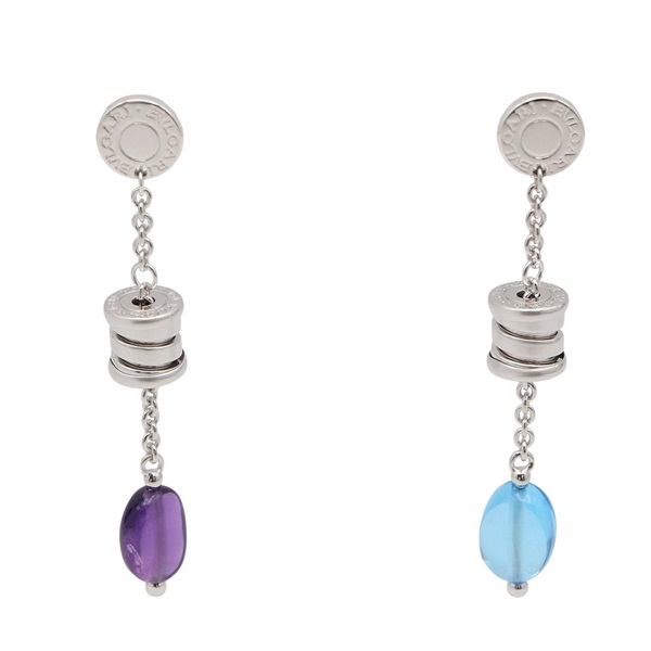 BVLGARI B-zero1 Element Pierced earrings 18KWG White Gold  Blue Topaz used women