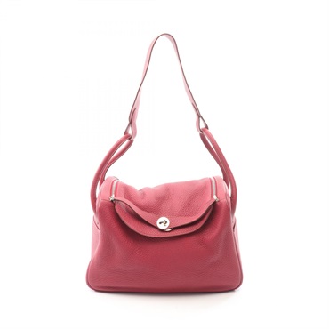 HERMES Lindy 34 Shoulder Hand Bag Clemence leather Bordeaux Tosca Used O SHW