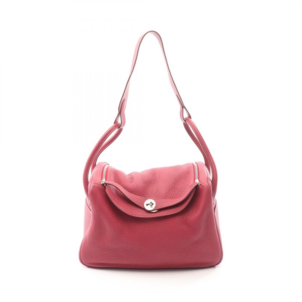 HERMES Lindy 34 Shoulder Hand Bag Clemence leather Bordeaux Tosca Used O SHW
