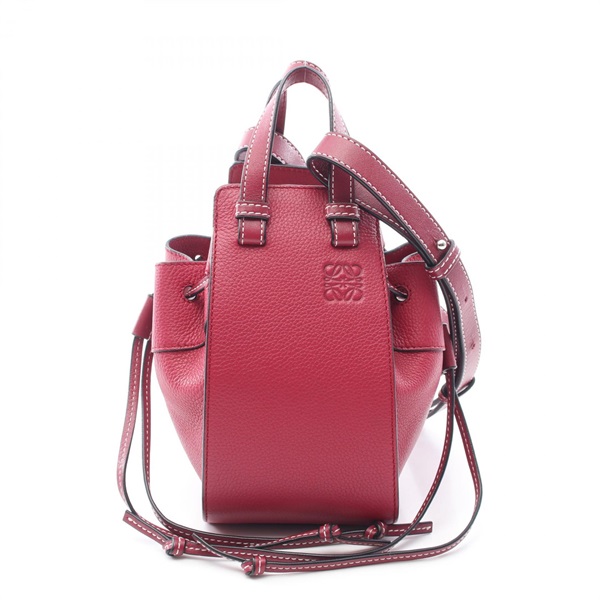 LOEWE Hammock Mini Drawstring Tote Crossbody Shoulder Handbag leather Red Used