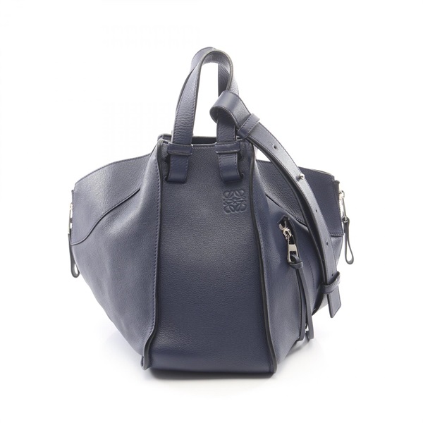 LOEWE HAMMOCK SMALL Shoulder Handbag leather Navy Used Women