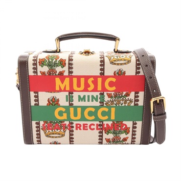 GUCCI MUSIC IS MINE Beauty Case 100th Anniversary Handbag 633587 canvas leather