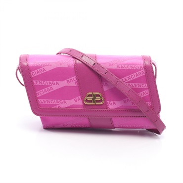 BALENCIAGA MONOGRAM SHIFT WALLET ON STRAP Crossbody Bag 581101 canvas leather