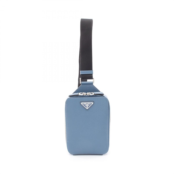 PRADA Brique Waist Bum Crossbody Bag 2VZ106 Saffiano leather Blue Used unisex