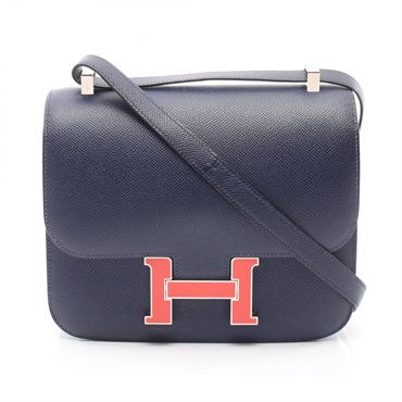 HERMES Constance III 24 Shoulder Handbag Epsom leather Blue Sapphire Navy Used X