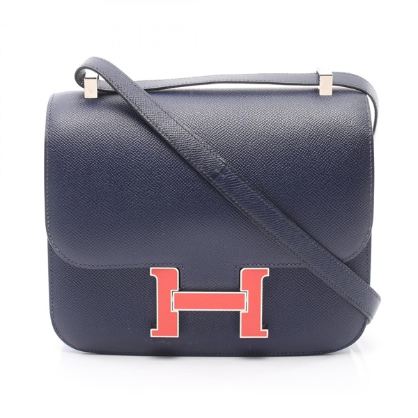 HERMES Constance III 24 Shoulder Handbag Epsom leather Blue Sapphire Navy Used X
