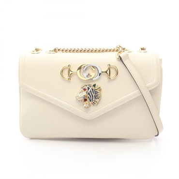 GUCCI raja tiger head Chain Shoulder Bag 537241 leather White Used Women