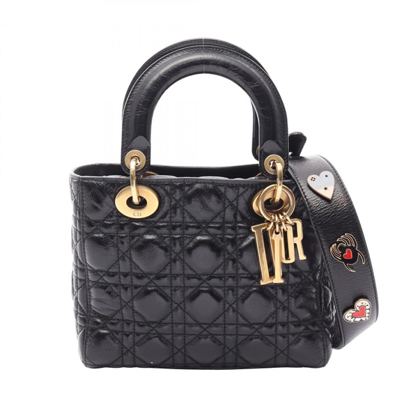 Christian Dior LADY DIOR MY ABCDIOR Small Cannage Crossbody Handbag leather Used