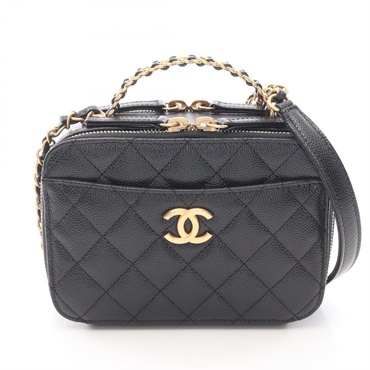 CHANEL Matelasse Vanity Chain Crossbody Shoulder Bag AS3221 leather BK GHW Used