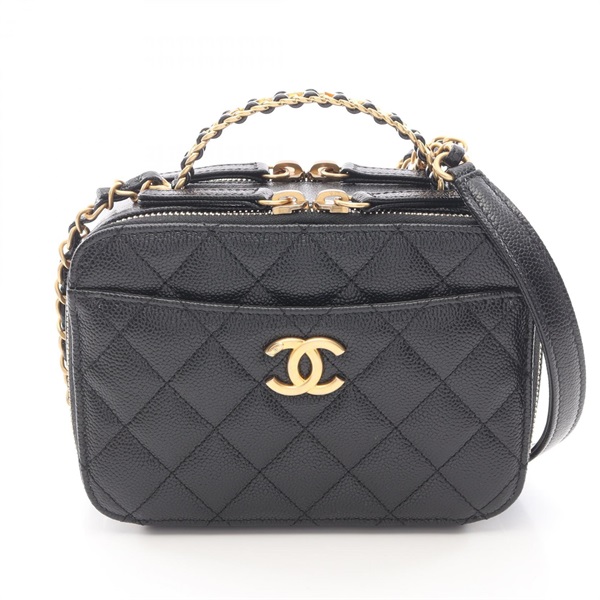 CHANEL Matelasse Vanity Chain Crossbody Shoulder Bag AS3221 leather BK GHW Used