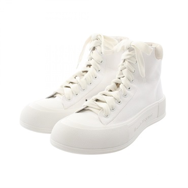 Alexander McQueen Deck Plimsoll High sneakers 667816 canvas Suede White #42 D