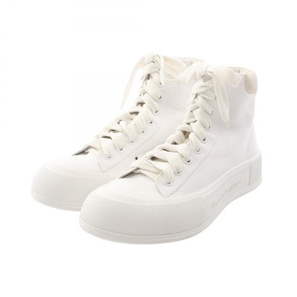 Alexander McQueen Deck Plimsoll High sneakers 667816 canvas Suede White #42 D