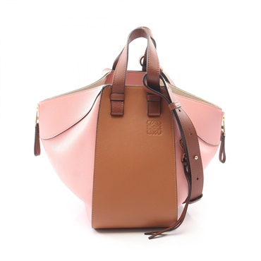 LOEWE Hammock Small Crossbody Shoulder Handbag leather Pink Brown Used Women