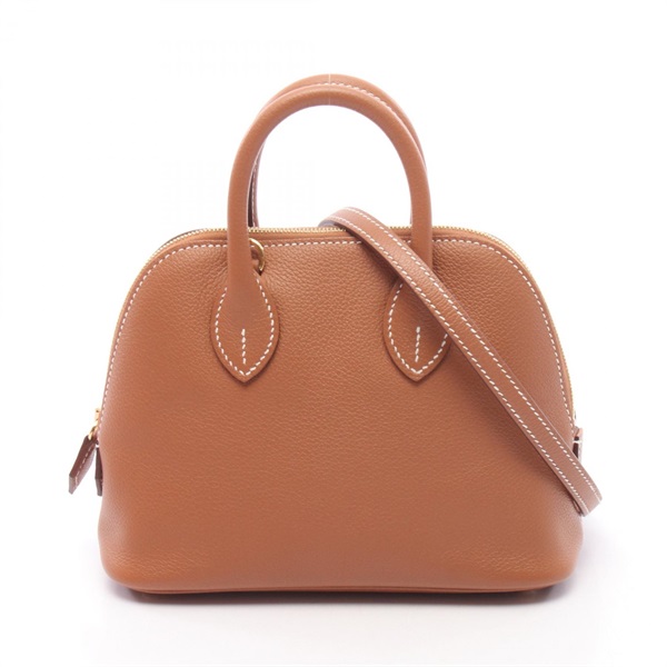 HERMES Bolide 1923 Mini shoulder crossbody Handbag K Evercolor Gold GHW