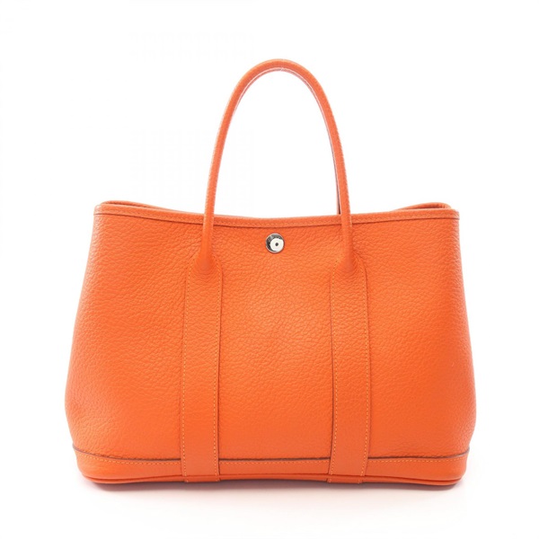 HERMES Garden party TPM Tote Bag Country leather leather Capucine Used R SHW
