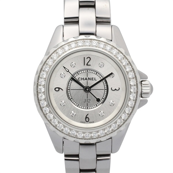 CHANEL J12 Chromatic Diamond Wrist Watch Quartz titanium ceramic Used Women