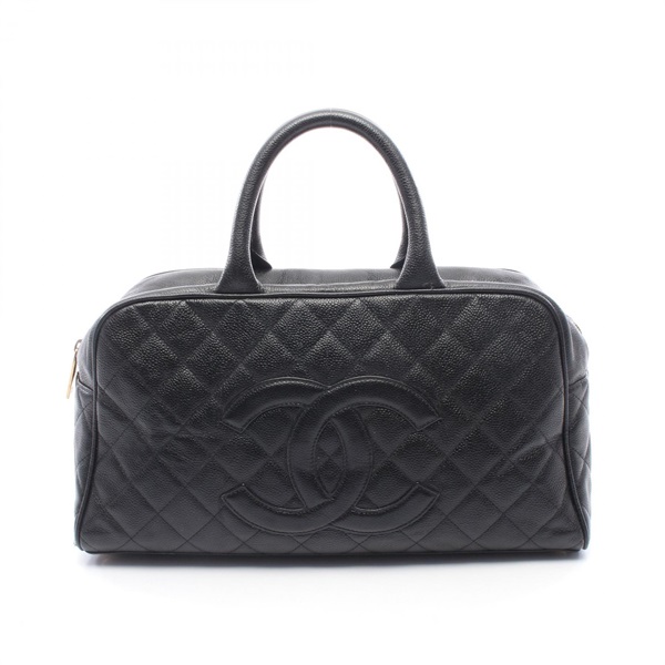 CHANEL Matelasse COCO Mark Travel bag Calfskin Black GHW Used Women