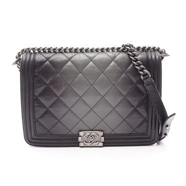 CHANEL Boy Chanel Large Matelasse Gradient Chain Shoulder Handbag A92193 leather