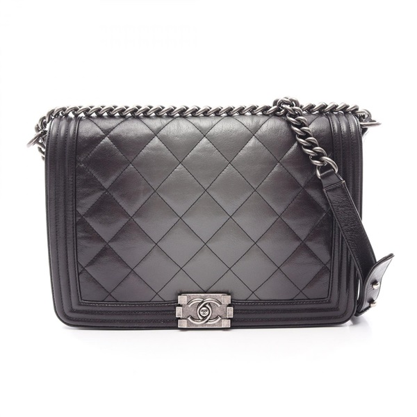 CHANEL Boy Chanel Large Matelasse Gradient Chain Shoulder Handbag A92193 leather