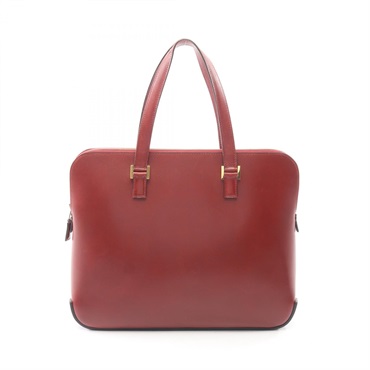 HERMES Escapada Handbag F Calfskin leather Rouge H Used GHW
