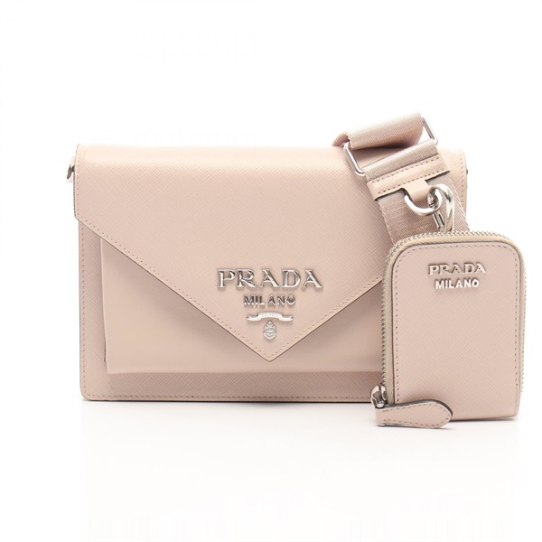 PRADA Mini Envelope Shoulder Bag 1BP020 Saffiano leather leather Pink Used Women