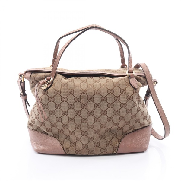 GUCCI BREE GG CANVAS 2WAY crossbody shoulder Handbag 353120 leather Beige pink