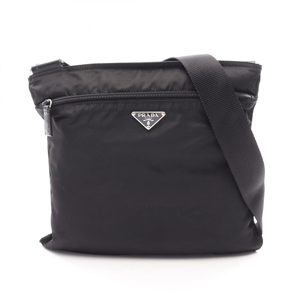 PRADA VELA SPORT Triangle logo Shoulder Crossbody Bag BT175Z Nylon Black Used