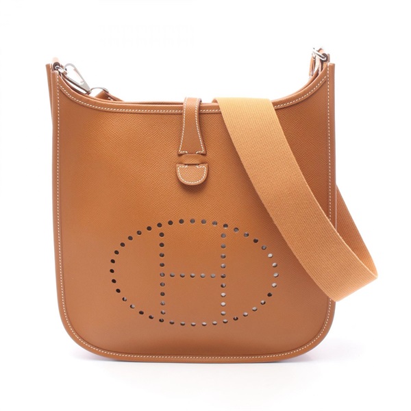 HERMES Evelyne 2 II PM Shoulder Crossbody Bag Epsom leather Gold SHW Used K