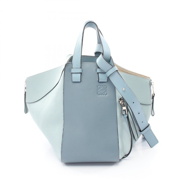 LOEWE HAMMOCK SMALL 2-Way Shoulder Handbag leather Blue Used Women